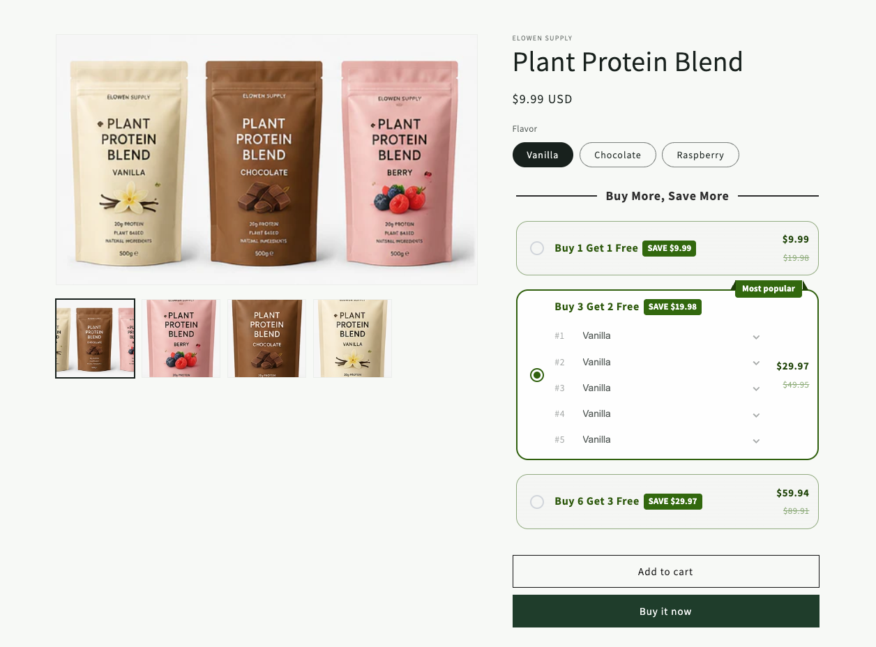 Cart widget example 3